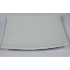 Curved Square White Plate